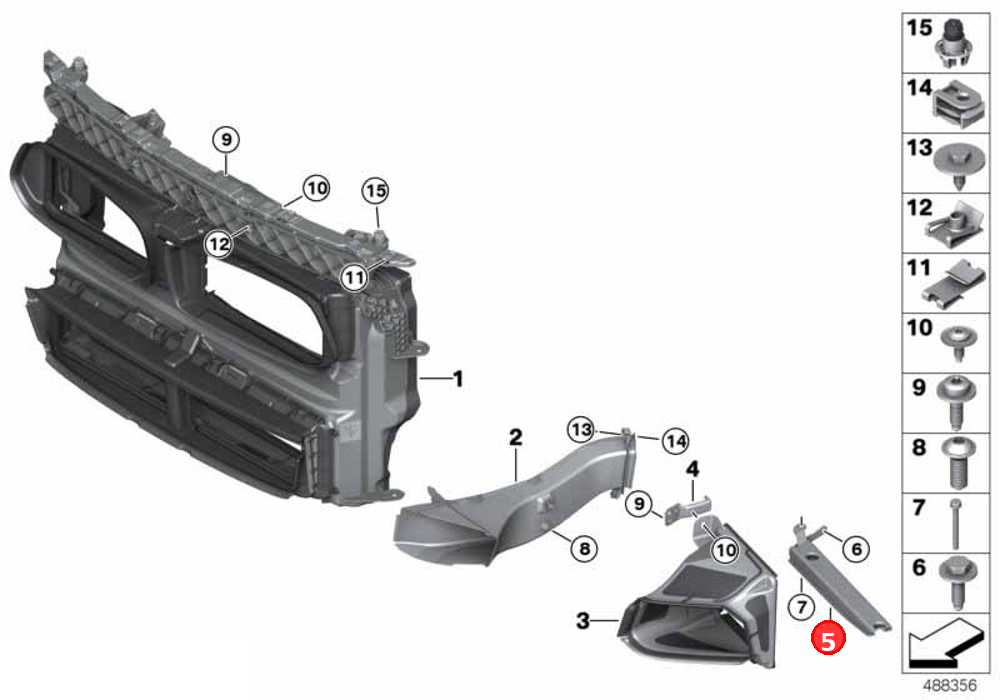Holder, supplementary cooler,bottom left OE 51747325044