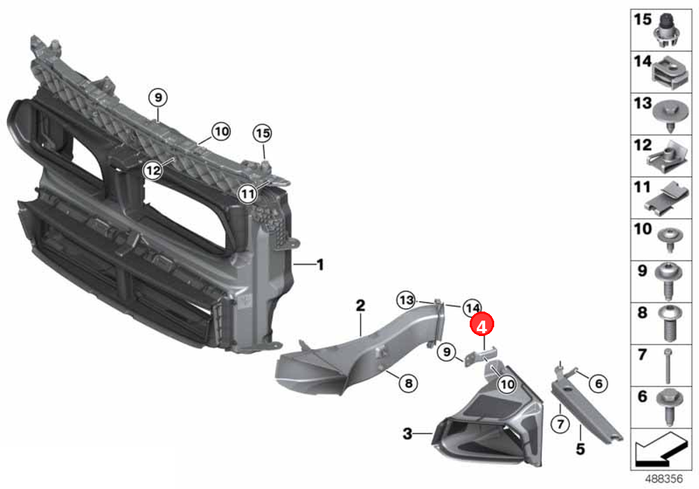 Holder, supplementary cooler, top left OE 51747325045