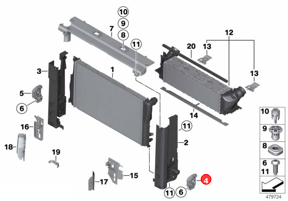 Holder, module, left OE 17117575247