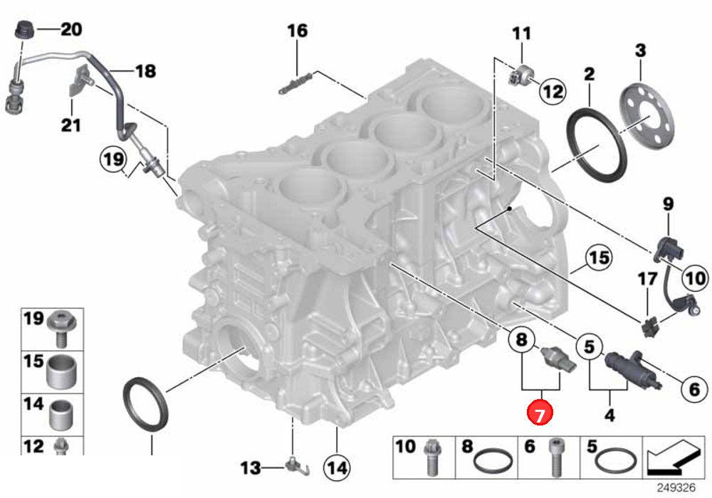 Engine oil pressure/temperature sensor OE 12618613333