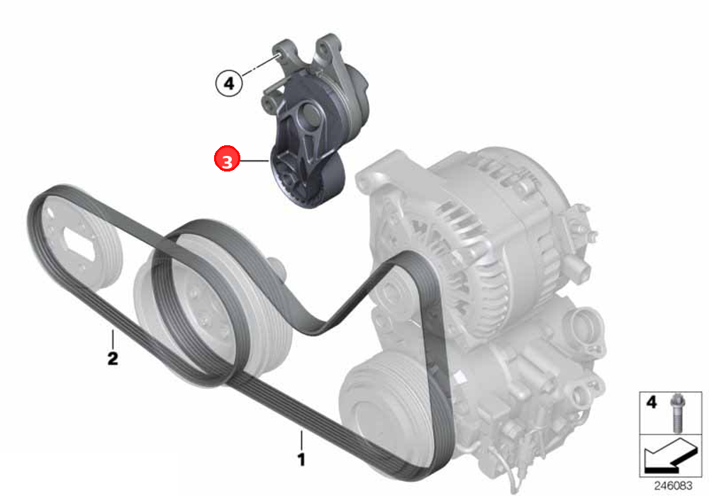 Mechanical belt tensioner OE 11287594969