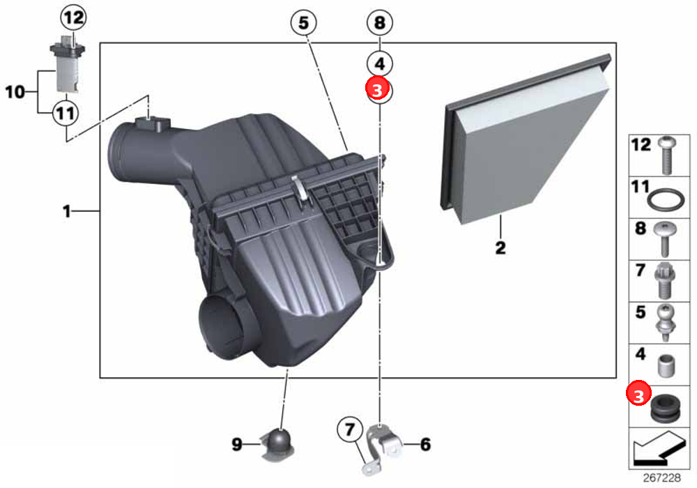Rubber grommet OE 13711702508