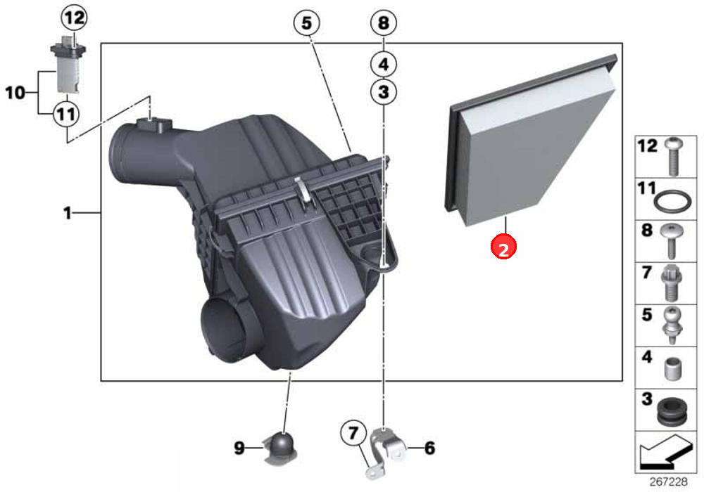 Air filter element OE 13717582908