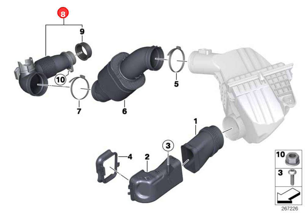 Air intake tube OE 13717605638