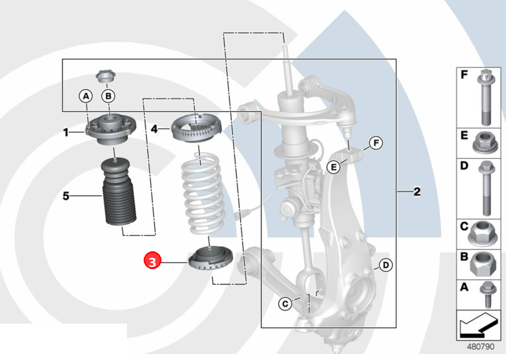 Spring pad lower OE 31336775582