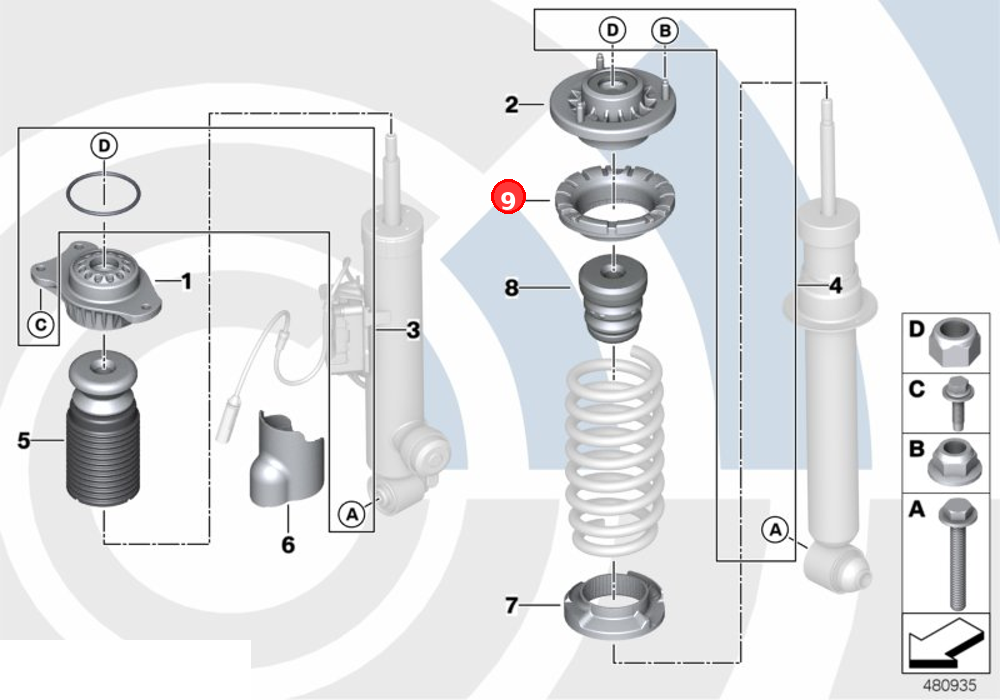 Spring pad upper OE 33536775751
