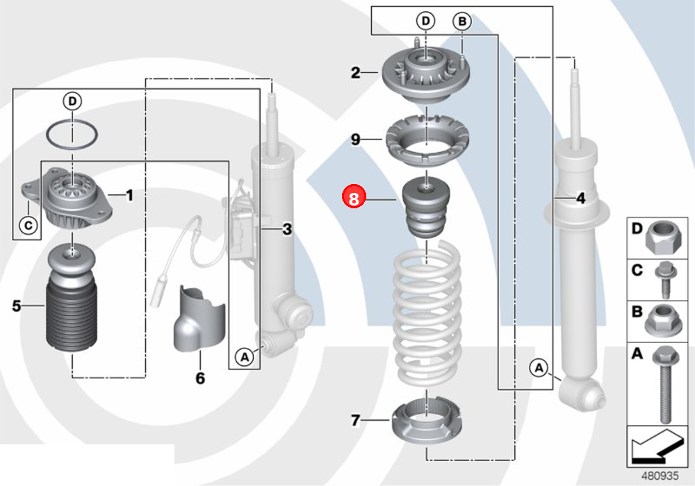 Auxiliary damper OE 33536789385