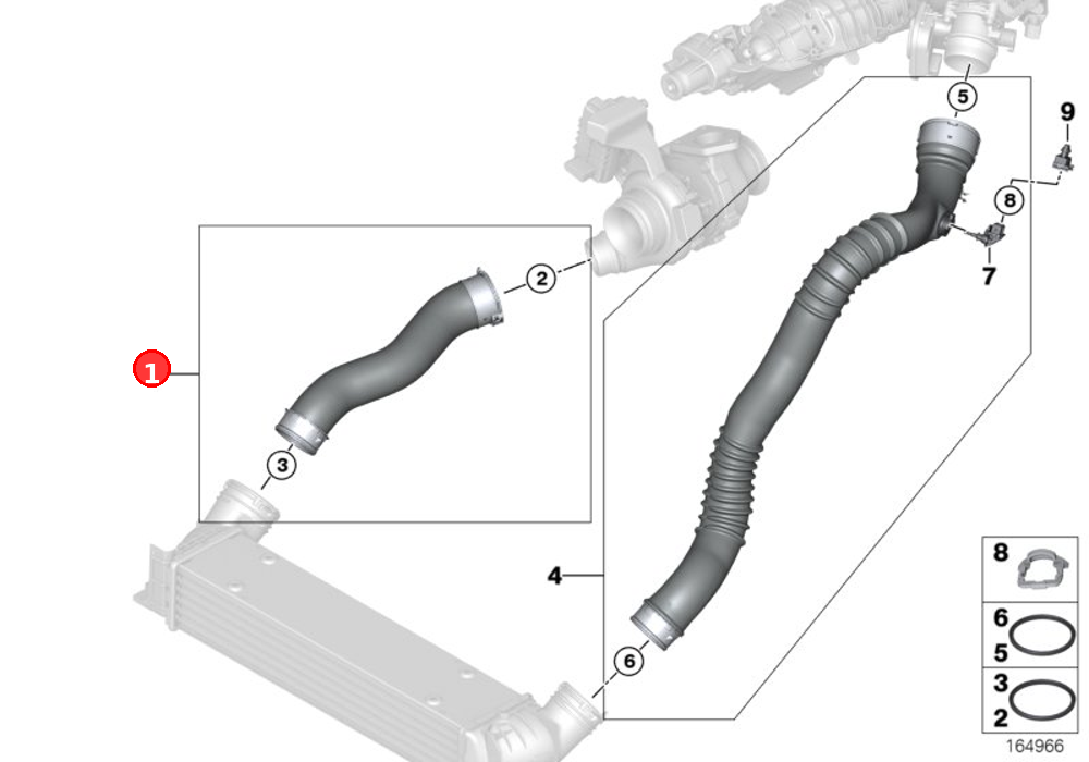 Charge air line OE 11617803747