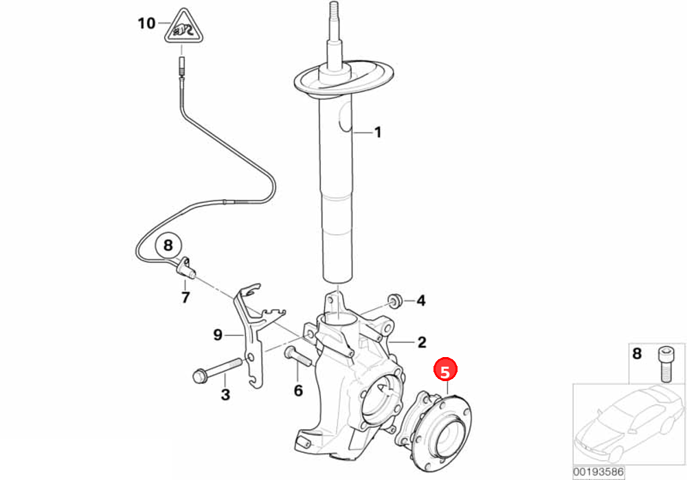 Wheel hub with bearing, front OE 31226765601