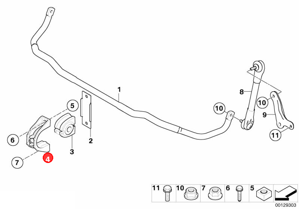 Stabilizer support OE 31356757099