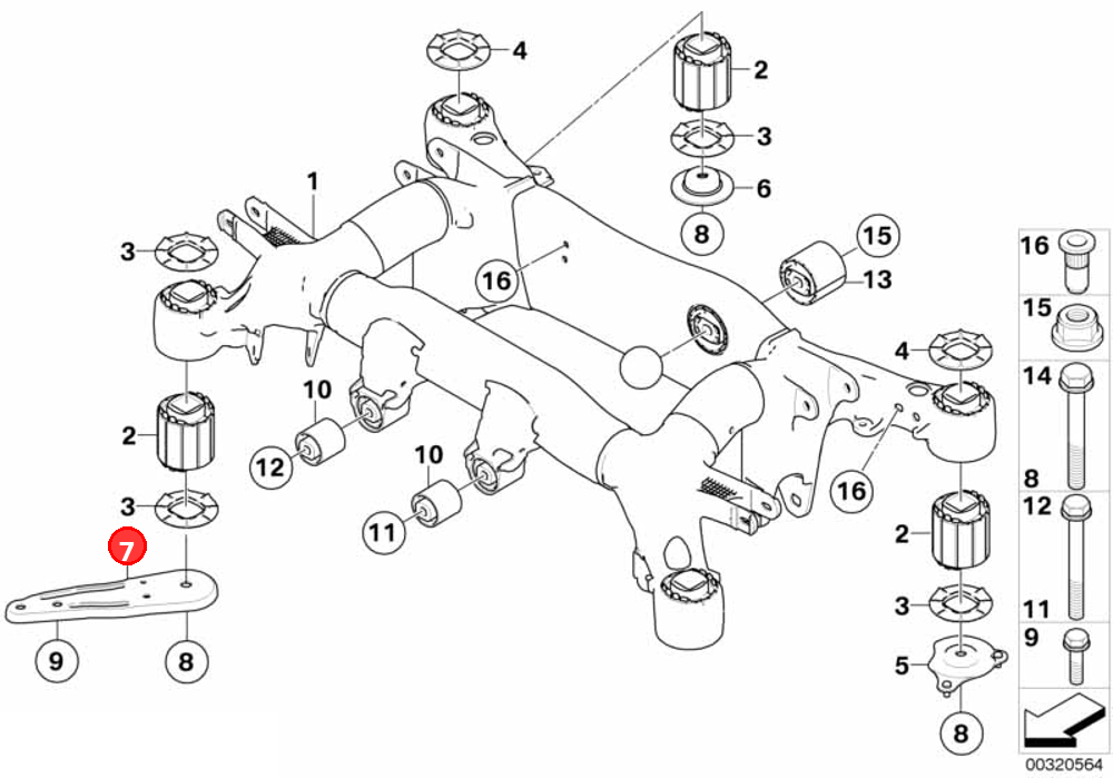 Push rod right OE 33316764888
