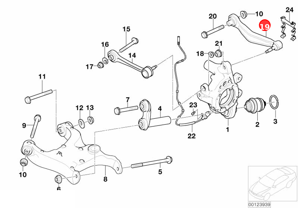 Repair kit, wishbone, right OE 33322347990