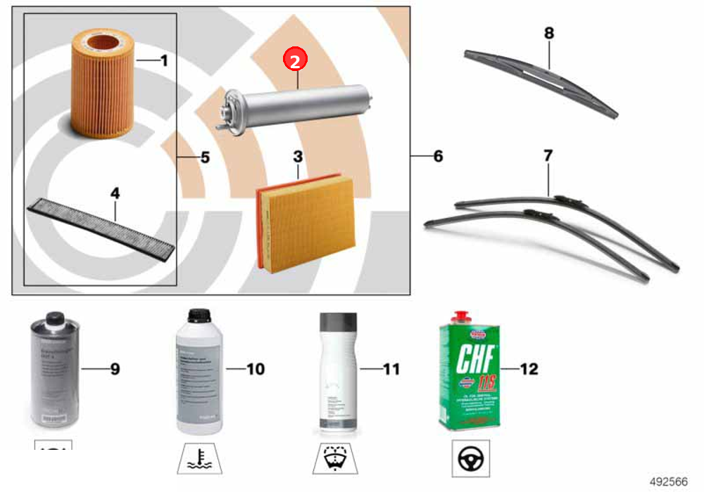 Fuel filter cartridge OE 13327811227