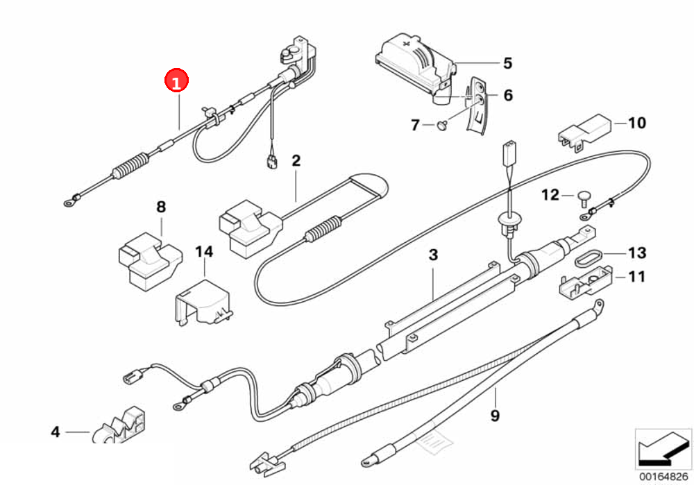 Battery lead, negative, IBS OE 12427603567