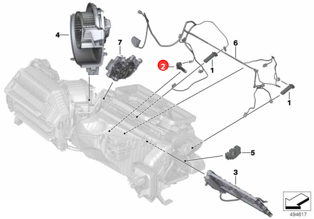 Evaporator temperature sensor OE 64119238084