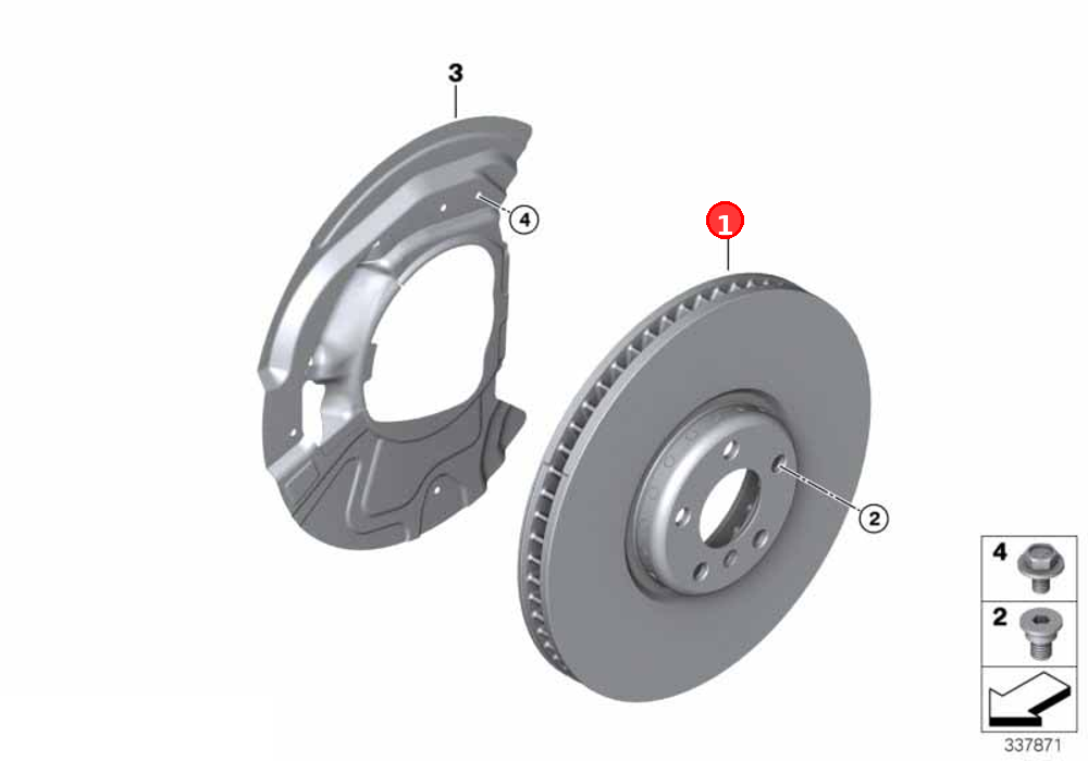 Brake disc, ventilated OE 34116868939