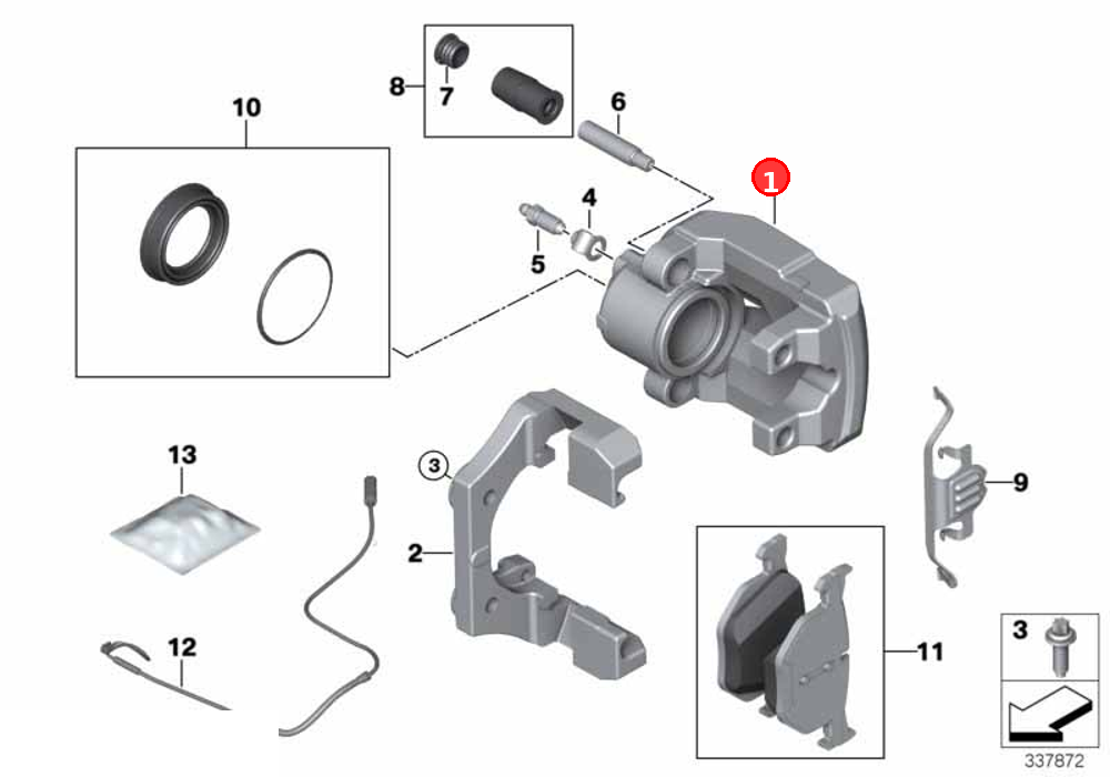 Caliper housing right OE 34216776788