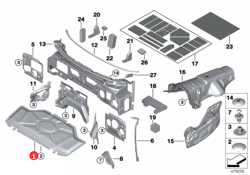 Sound insulating engine hood OE 51487284629