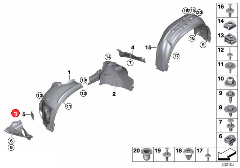 Cover, bottom right OE 51717304046