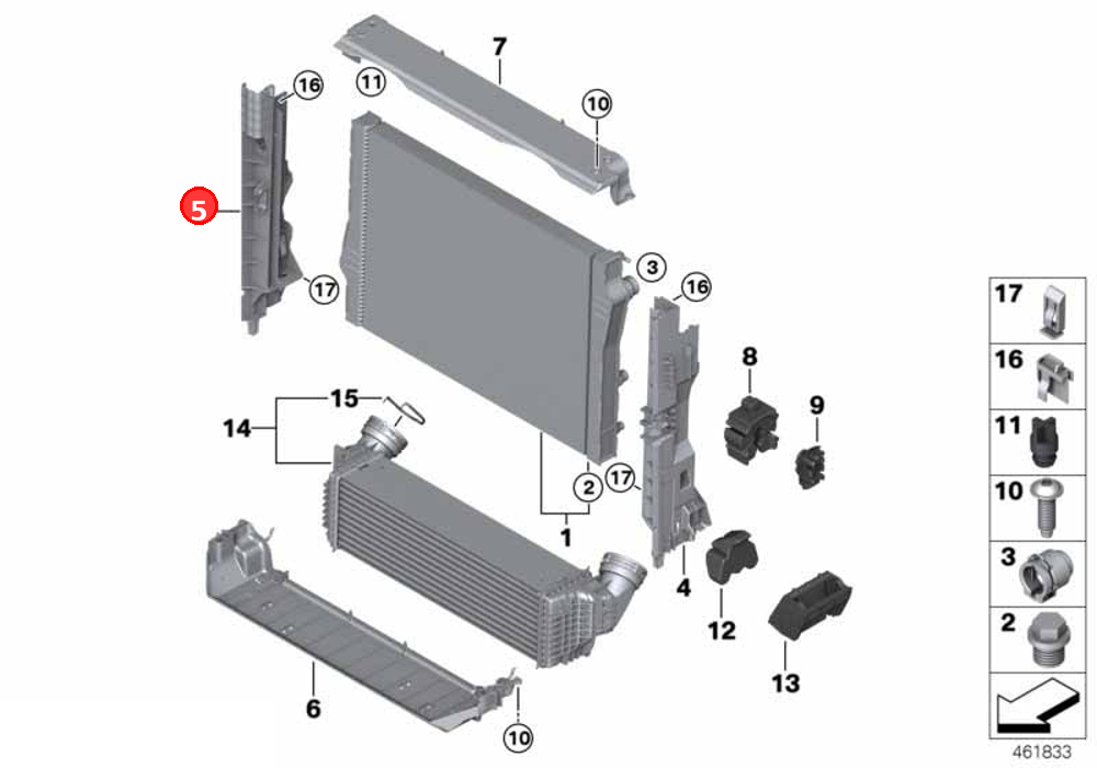 Module carrier, right OE 17118572189