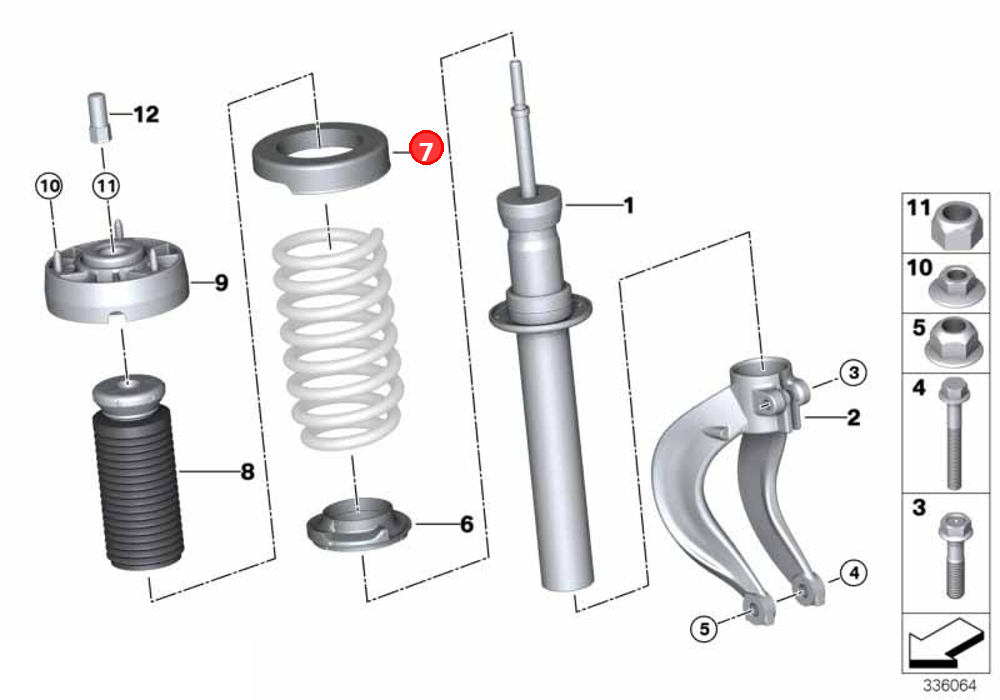 Spring pad upper OE 31336857001
