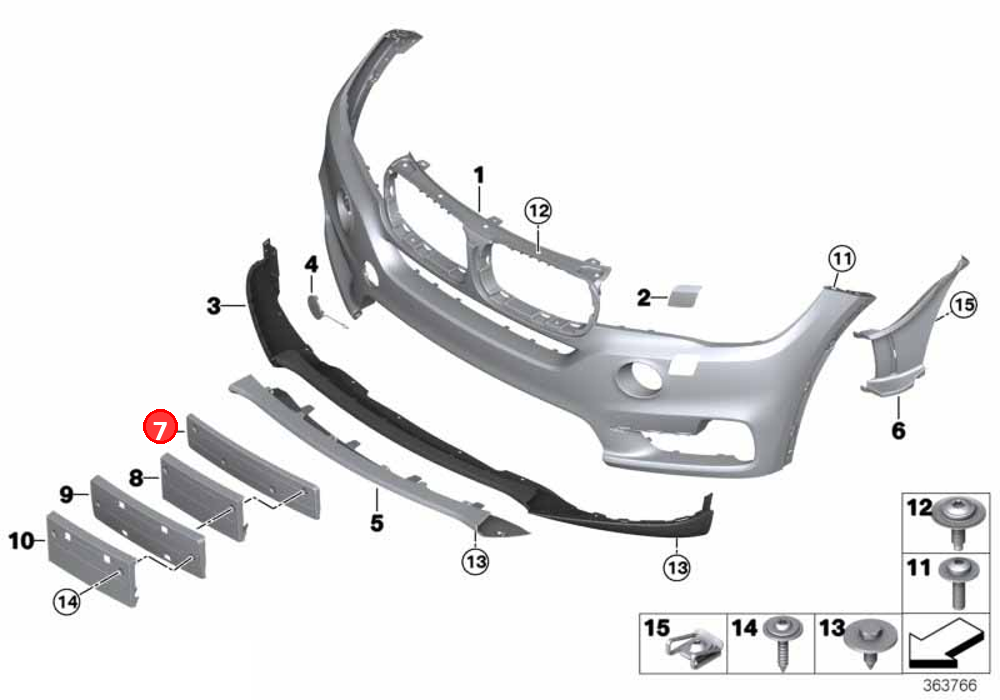 Licence plate holder OE 51117304085