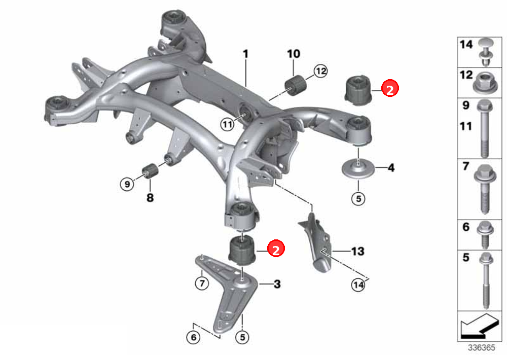 Rubber mounting OE 33316784940