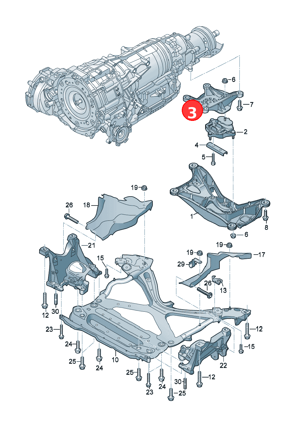 Gearbox support OE 8W0399118C