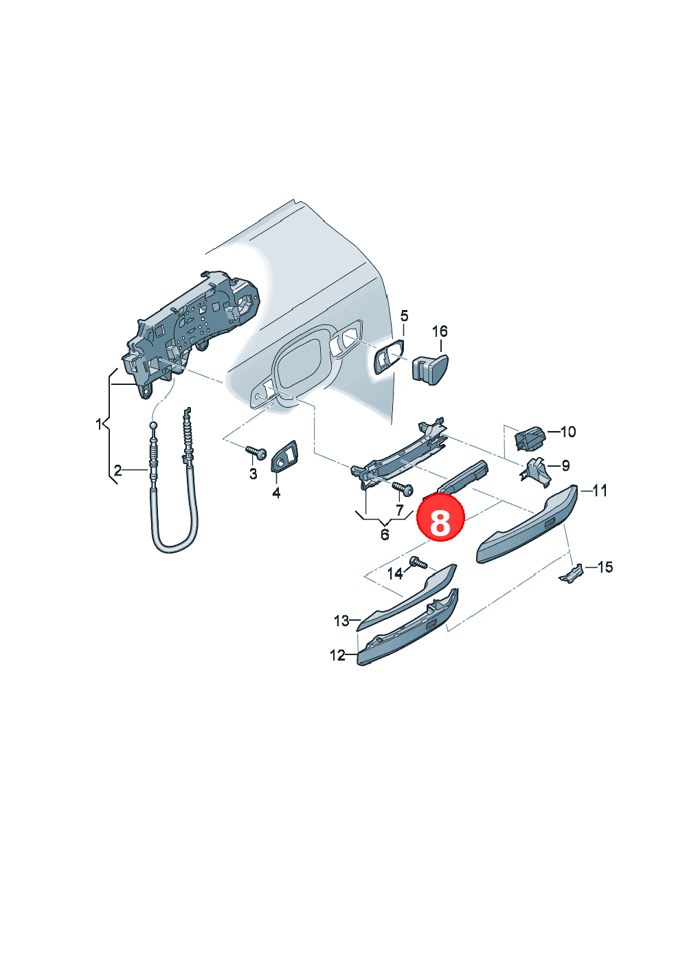 Sensor for door handle OE 8W0927753