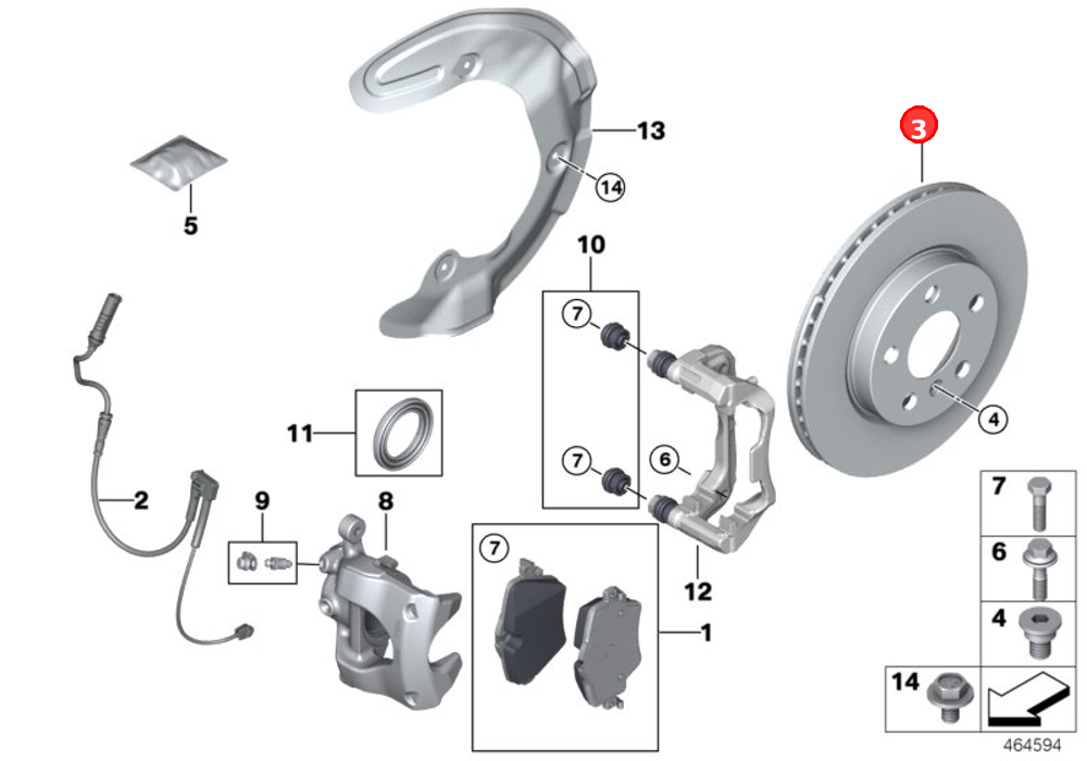 Brake disc, ventilated OE 34116799351