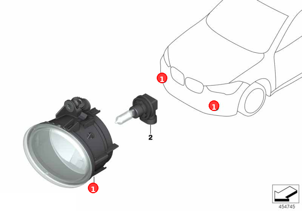 Fog lights, left OE 63177238787