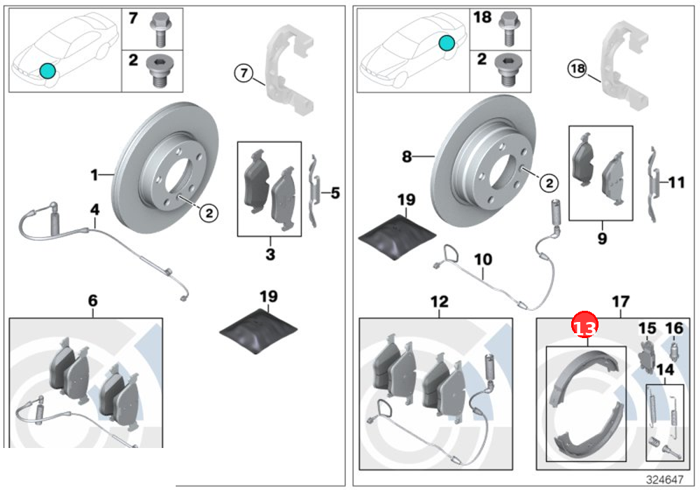 Brake disc, ventilated OE 34118848417