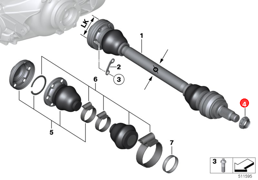 Collar nut OE 33406799223