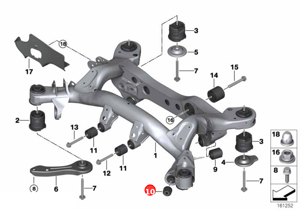 Rubber mounting OE 33326763092