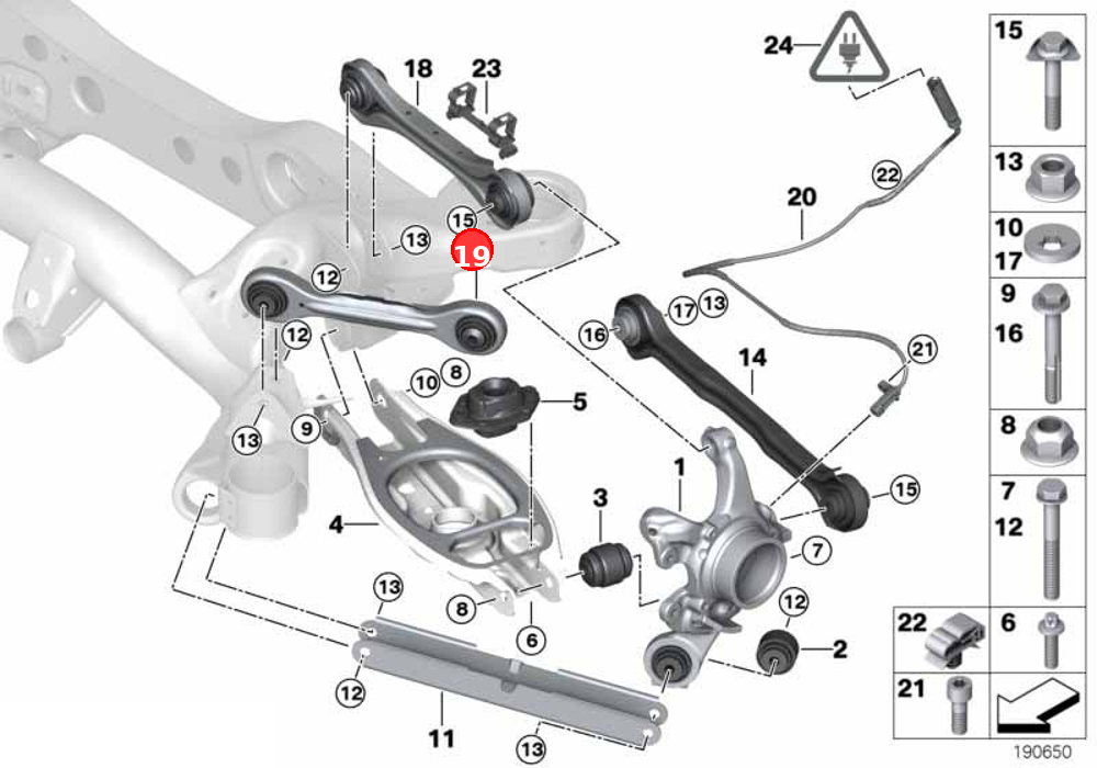 Repair kit, control arm, left OE 33322406288