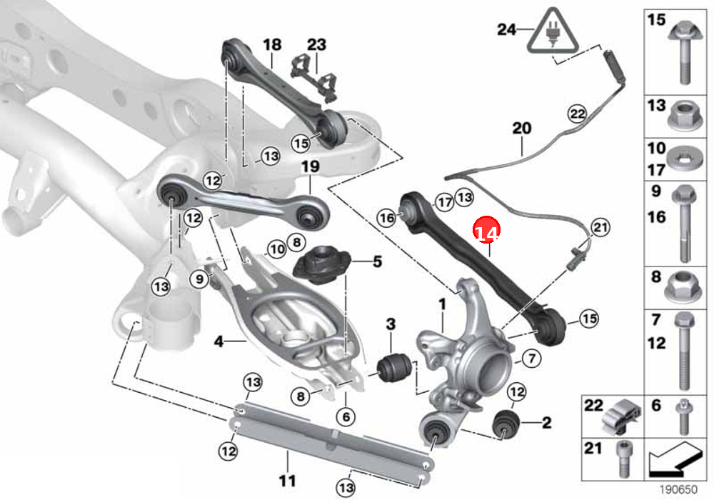 Repair kit, track control arm OE 33322406290