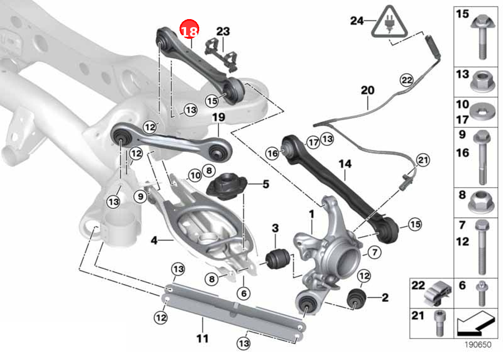 Repair kit, wishbone OE 33322406292