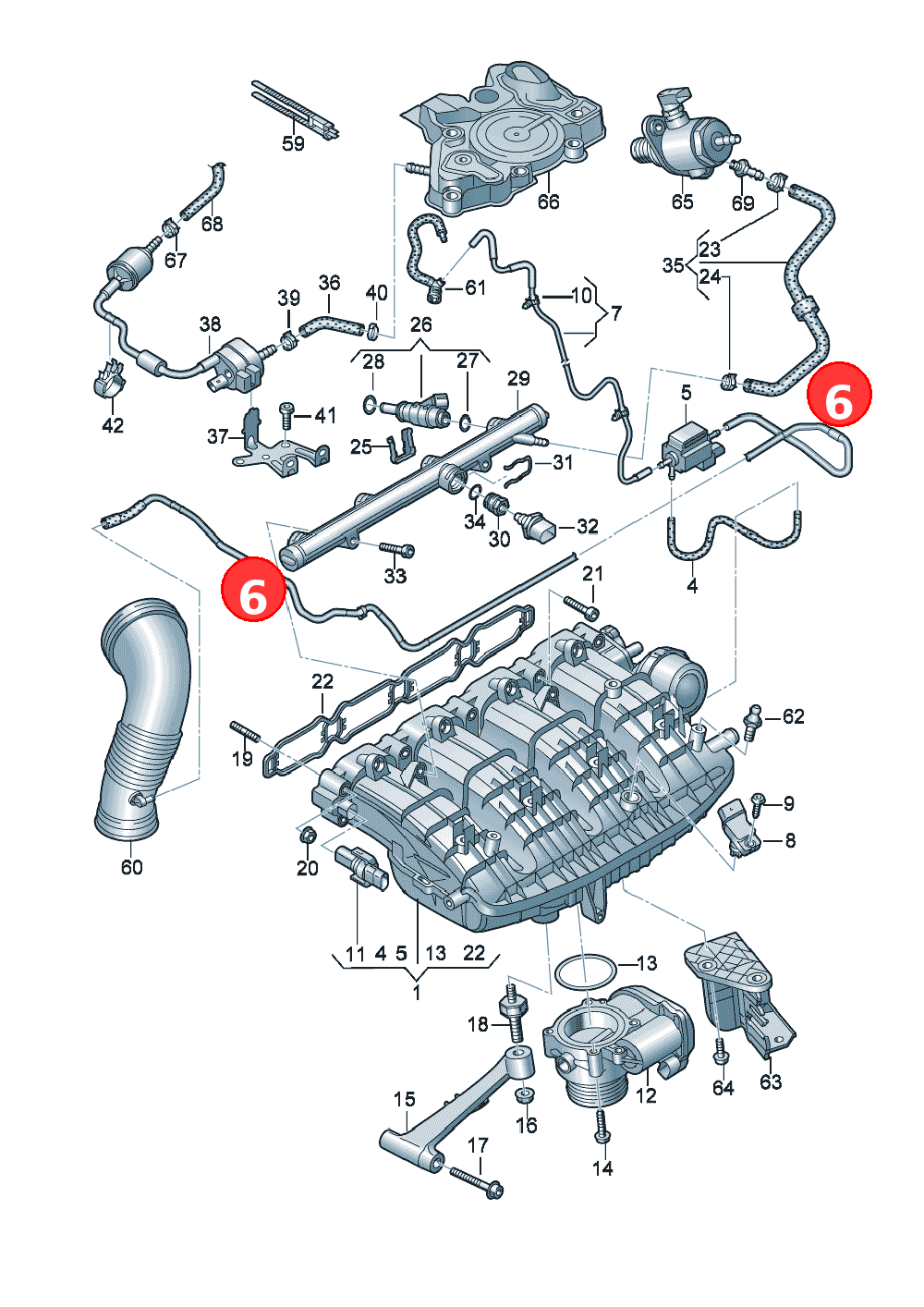 Connecting hose D - 09.11.2015 OE 06L133583G
