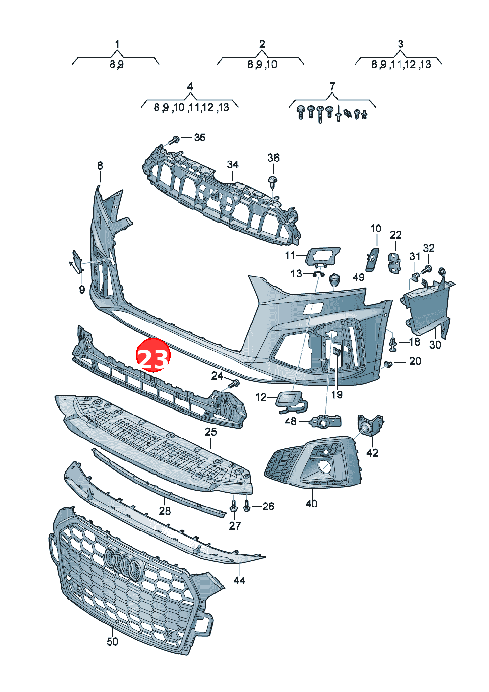 Grille OE 8W6807683D