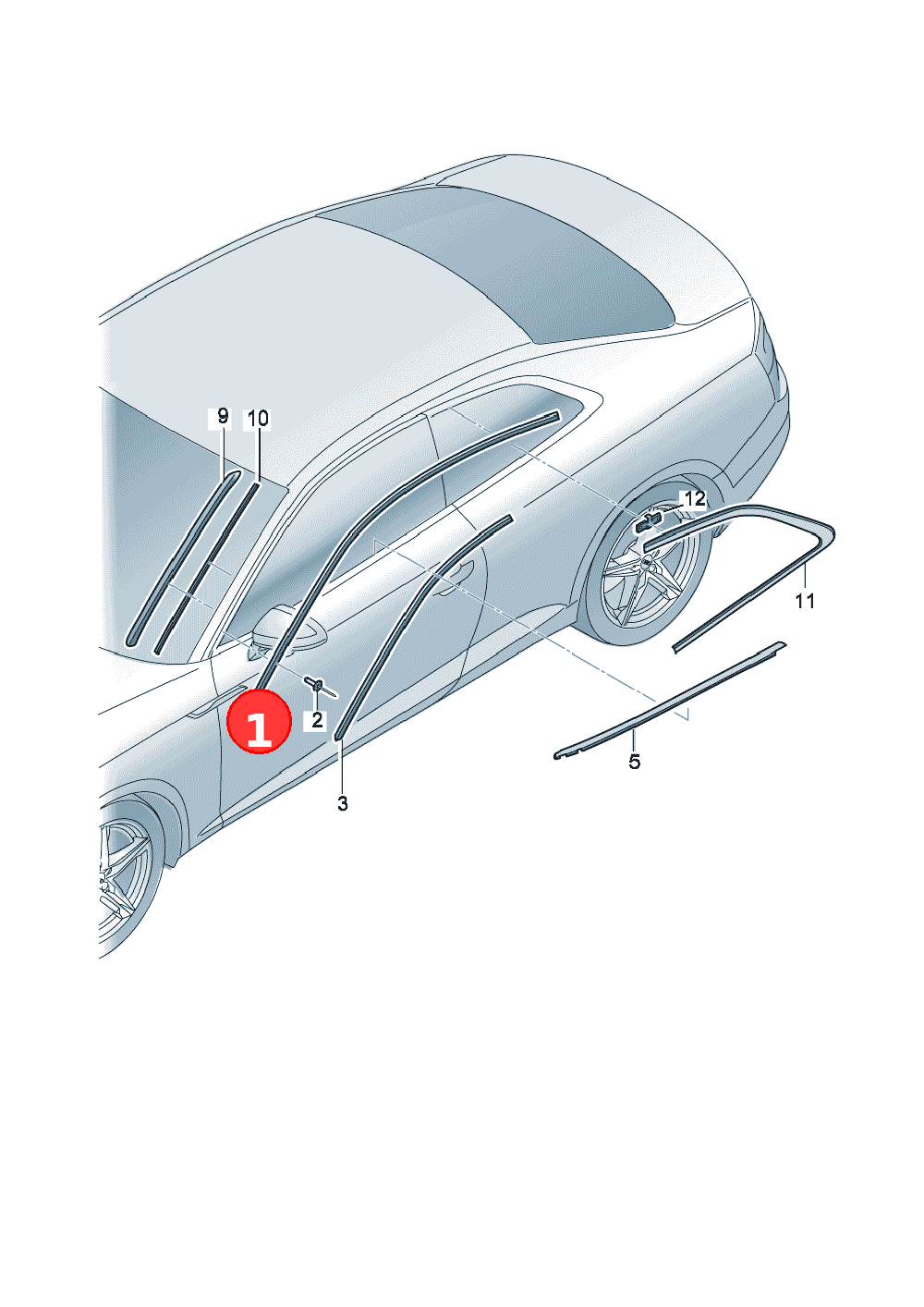 molding - roof OE 8W6853703C