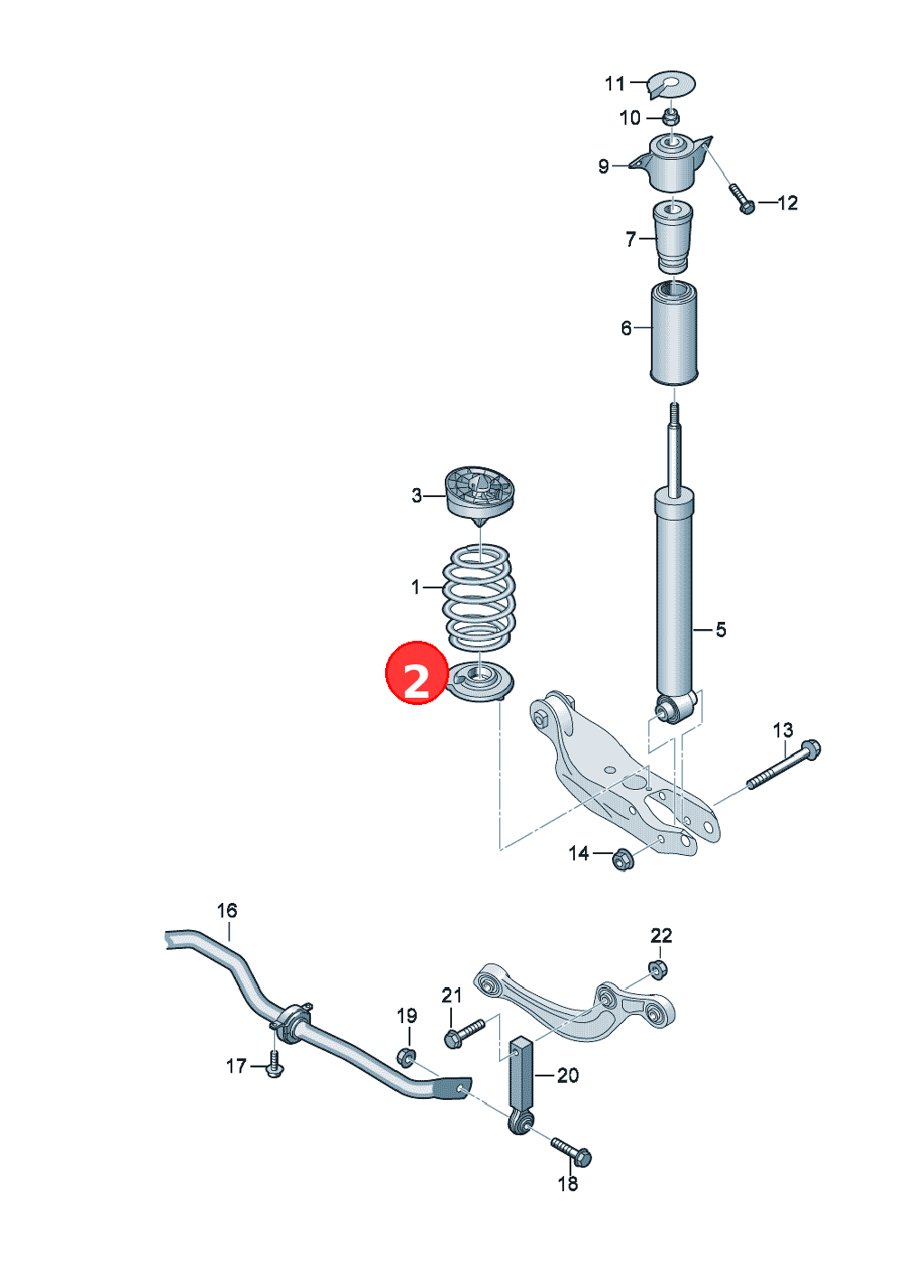 Spring support OE 4M0512297B