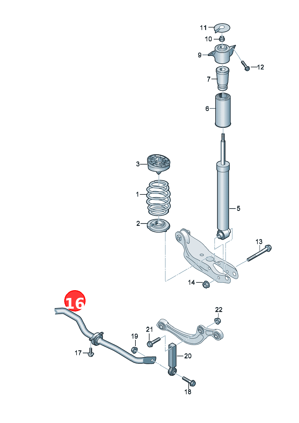 Anti-roll bar OE 8W0511305AF
