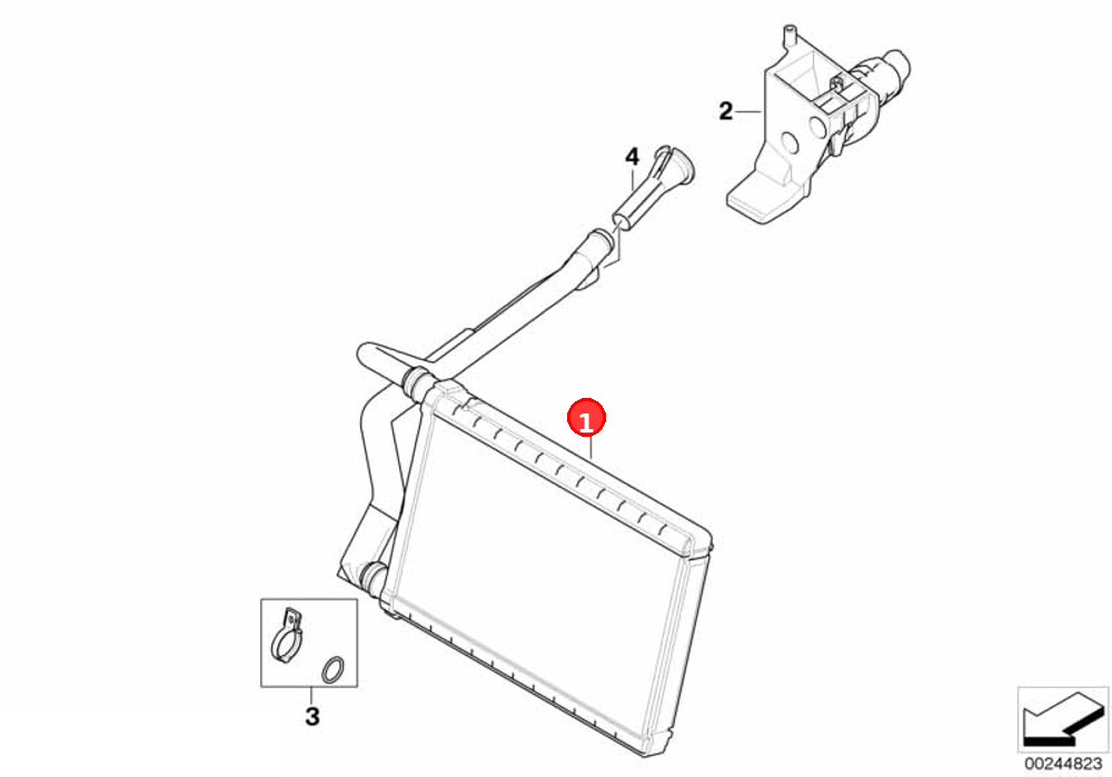 Heating element with double pipe OE 64119190596