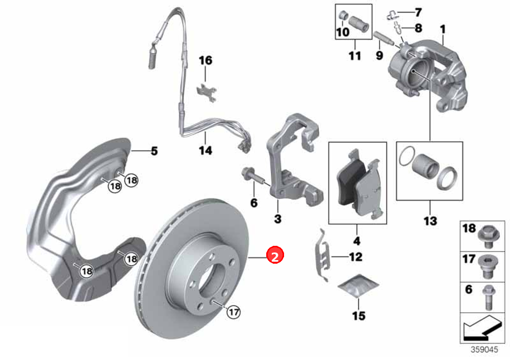 Brake disc, ventilated OE 34116855006