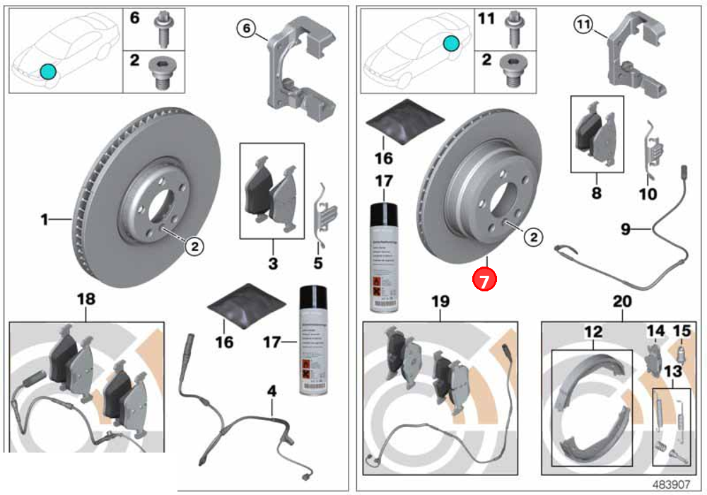 Brake disc, ventilated OE 34216864901