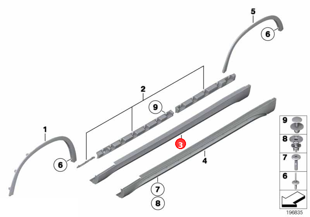 Right door sill cover OE 51772990170