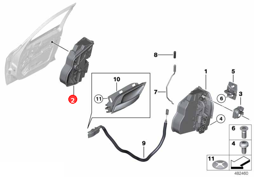 System latch, right OE 51217229462