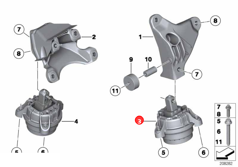Engine mount, left OE 22116858975