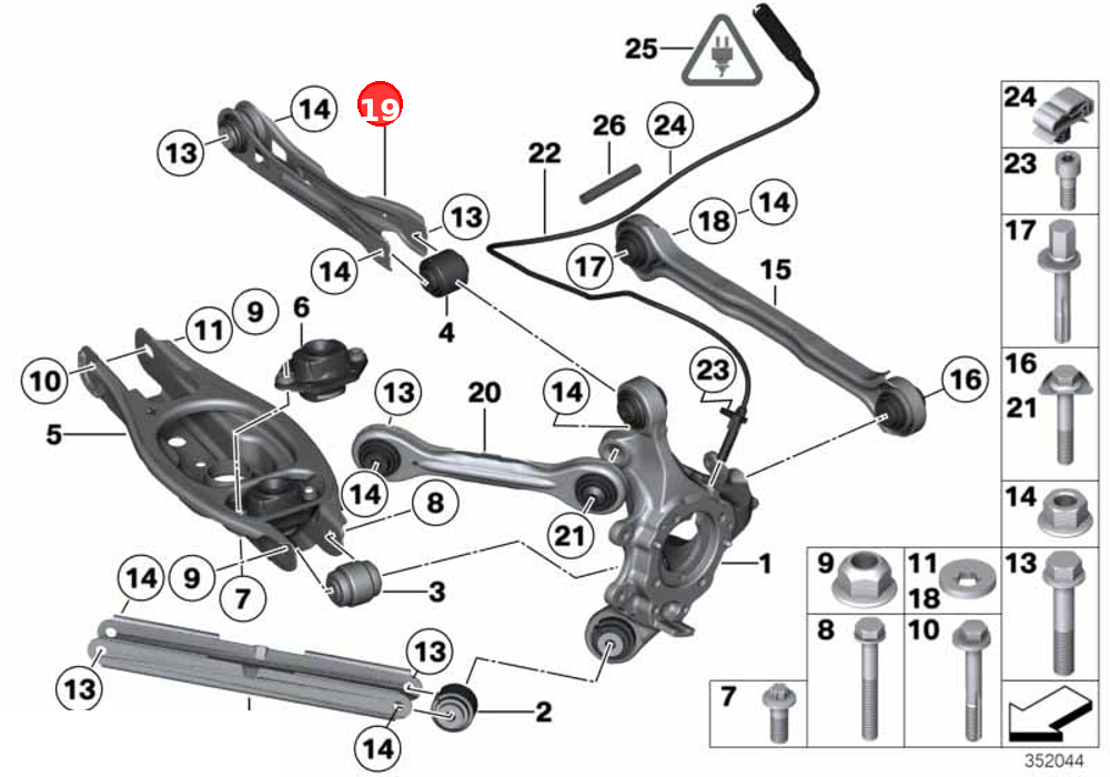Repair kit, wishbone OE 33322409891
