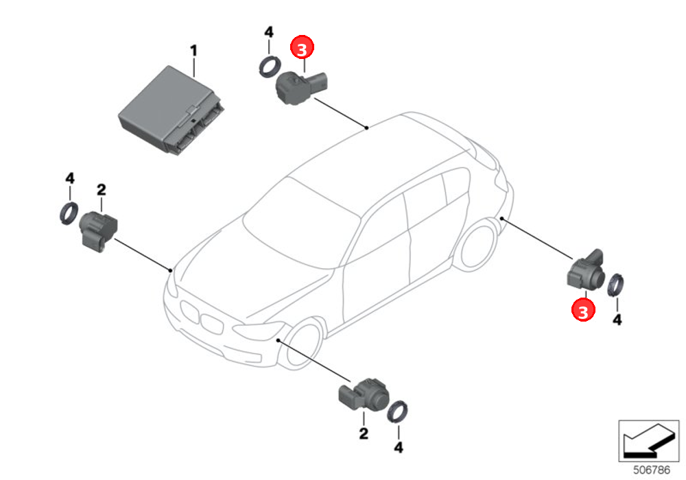Ultrasonic sensor Melbourne Red OE 66209261593
